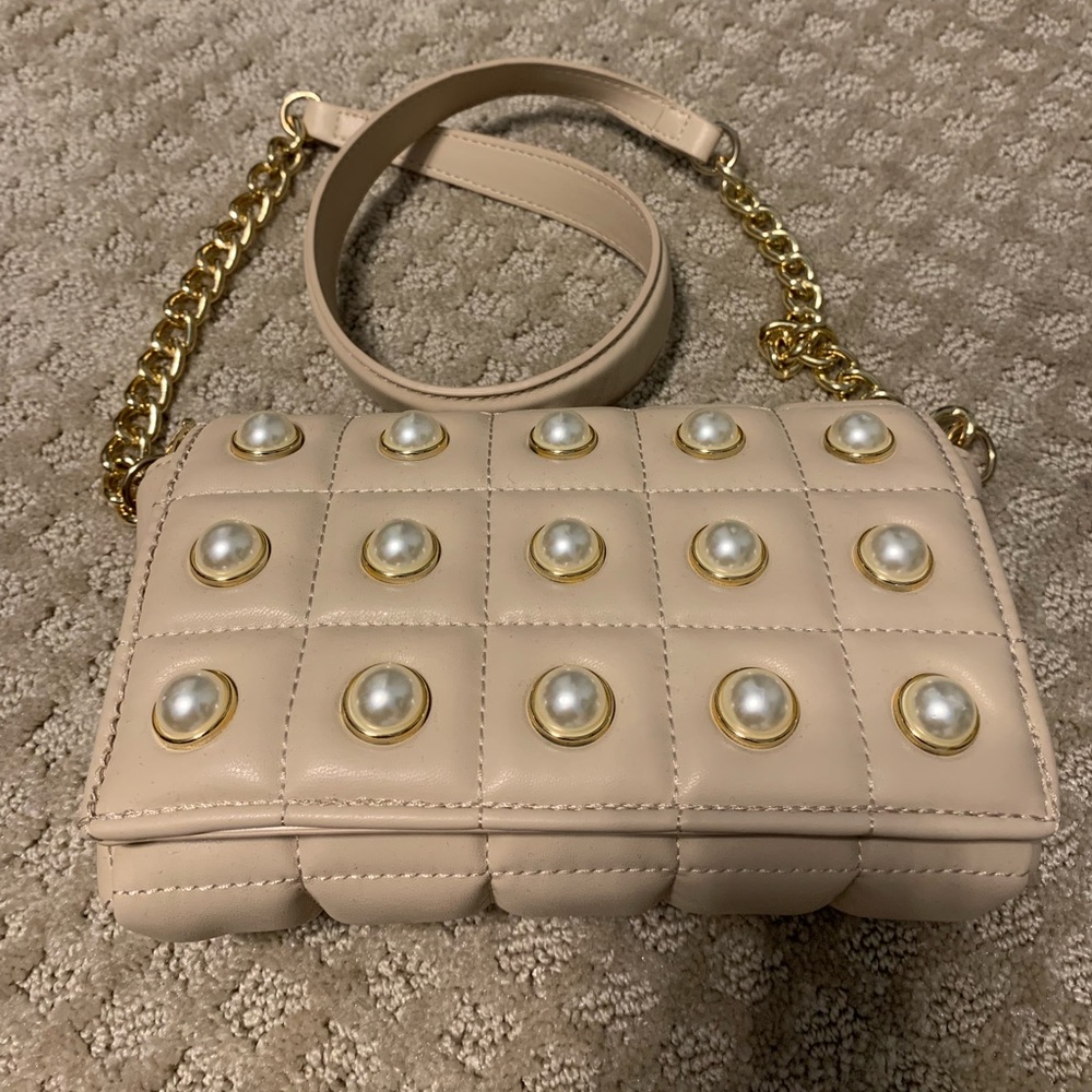 Zara Pearl Quilted Leather Bag